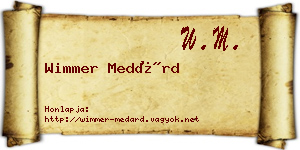 Wimmer Medárd névjegykártya